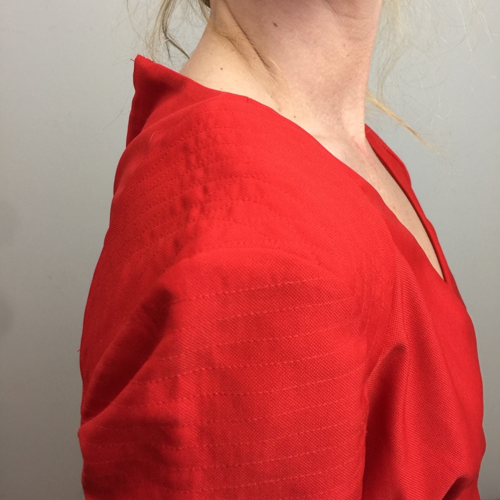 KARTA Red Party Heavy Beaded Gem Mini V-neck Dress - Picture 7 of 8